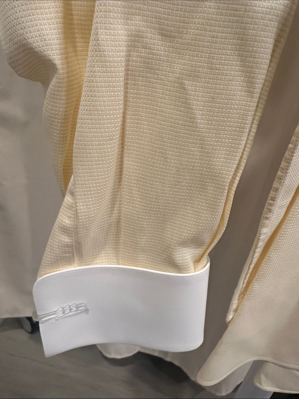 Brioni Yellow and White Stripe Men’s Dress Shirt - Picture 4 of 7
